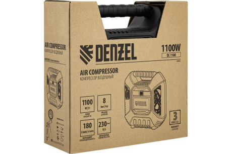 Купить Компрессор воздушный DL1100 1.1 кВт  180 л/мин  с набором аксессуаров Denzel 58005 фото №14